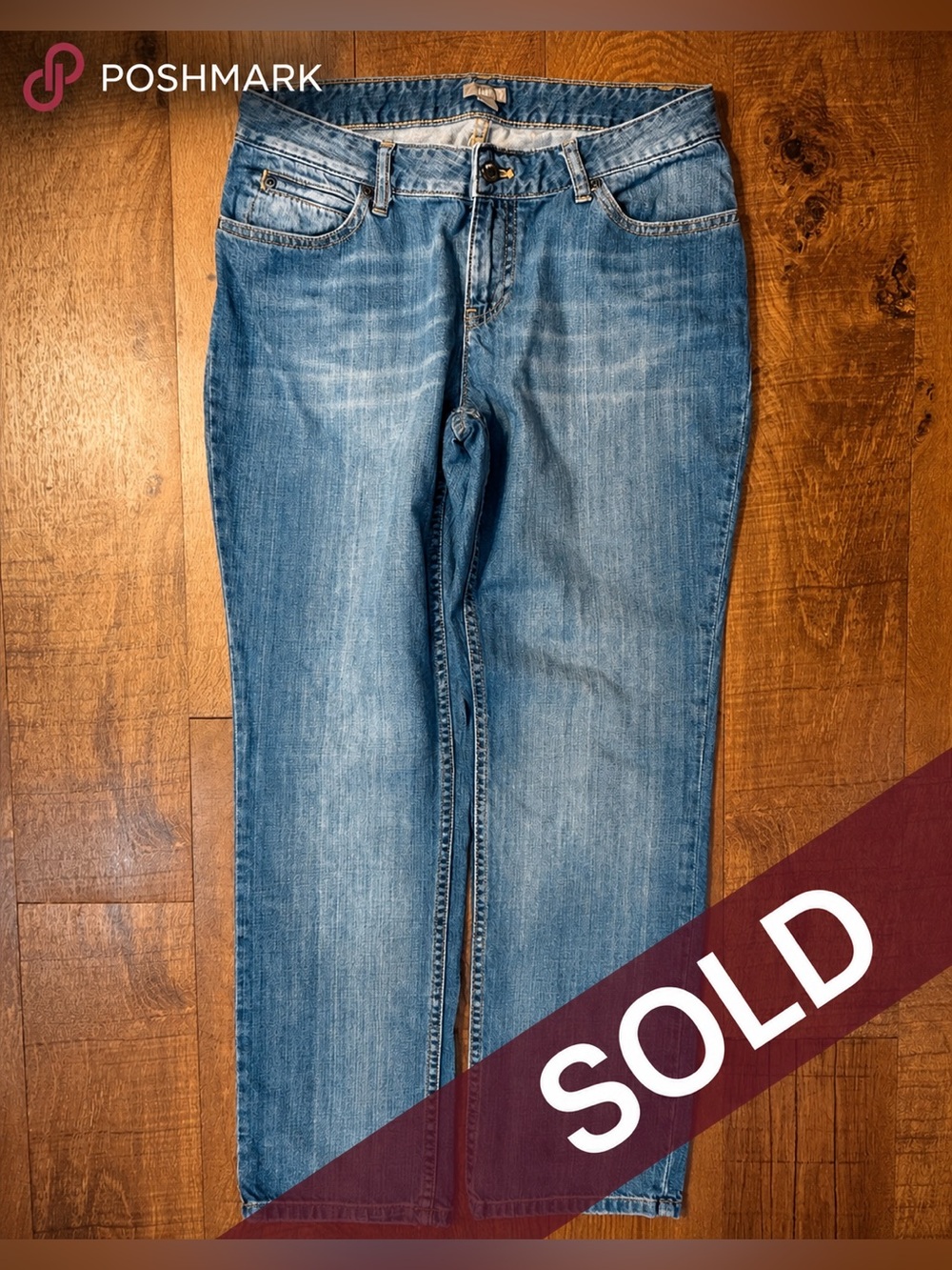 SOLD - J.Jill Womens 8P Straight Jeans Blue Denim Medium Wash Low Rise